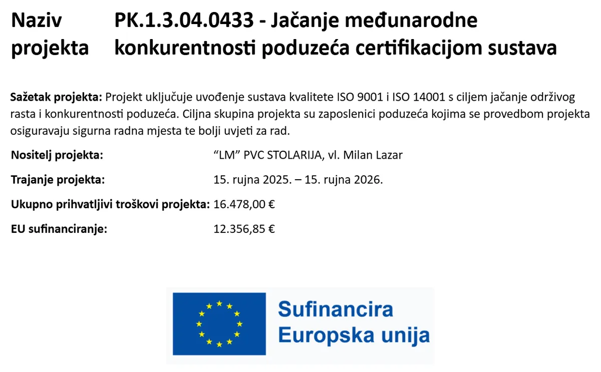 PK.1.3.04.0433 - Jačanje međunarodne konkurentnosti poduzeća certifikacijom sustava
